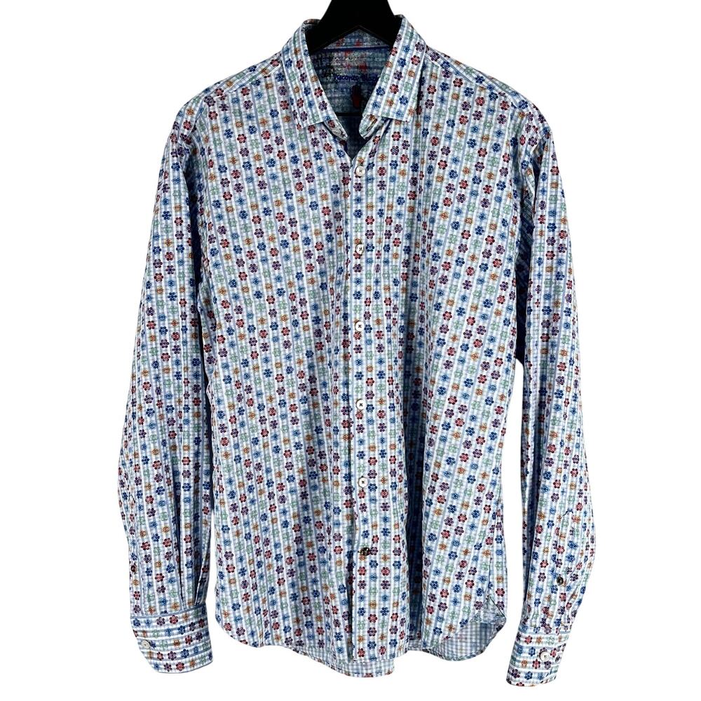 Luciano Visconti Black label Flower dress shirt large